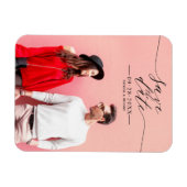 Eenvoudig Chic Script  Huwelijk Save The Date Foto Magneet (Horizontaal)