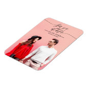 Eenvoudig Chic Script  Huwelijk Save The Date Foto Magneet (Linkerzijde)