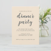 Eenvoudig chic script Ivory Dinner Party Kaart (Staand voorkant)