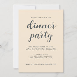 Eenvoudig chic script Ivory Dinner Party Kaart