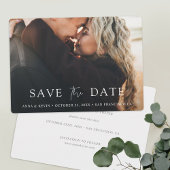 Eenvoudig Chic Script Modern Photo Wedding Save The Date