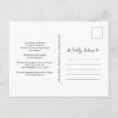 Eenvoudig Chic Script Nieuw Huwelijksplan Uitgeste Briefkaart (Achterkant)