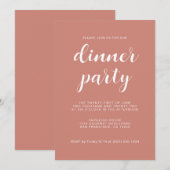 Eenvoudig Chic Script TerraCotta Dinner Party Kaart (Voorkant / Achterkant)