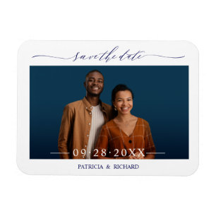 Eenvoudig Chic Script Trouw Save The Date Foto Magneet