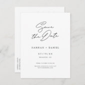 Eenvoudig Chic Script Weddenschap Save the Date Uitnodiging Briefkaart (Voorkant / Achterkant)