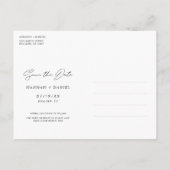 Eenvoudig Chic Script Weddenschap Save the Date Uitnodiging Briefkaart (Achterkant)