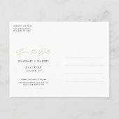 Eenvoudig Chic Script Weddenschap Save the Date Uitnodiging Briefkaart (Achterkant)