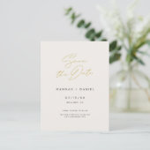 Eenvoudig Chic Script Weddenschap Save the Date Uitnodiging Briefkaart (Staand voorkant)