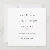 Eenvoudig Chic Square Weddenschap Save the Date Sj (Achterkant)