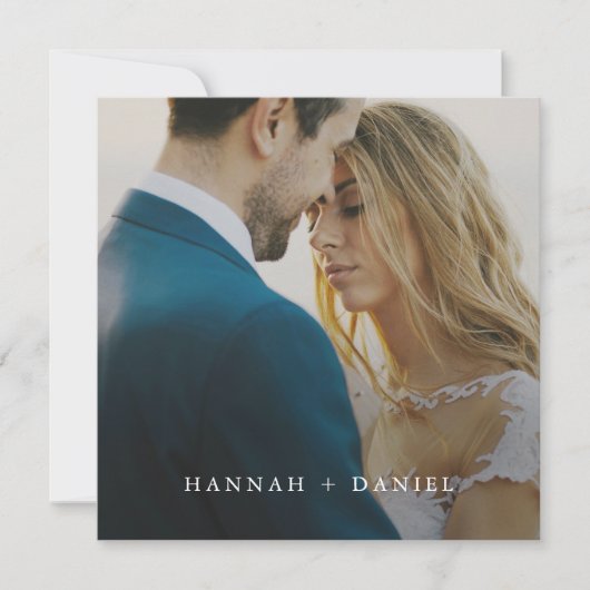 Eenvoudig Chic Square Weddenschap Save the Date Sj (Voorkant)