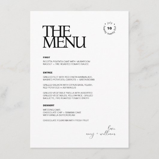 Eenvoudig chic · Stijlvol modern minimalistisch · Menu (Voorkant)