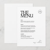 Eenvoudig chic · Stijlvol modern minimalistisch · Menu (Voorkant / Achterkant)