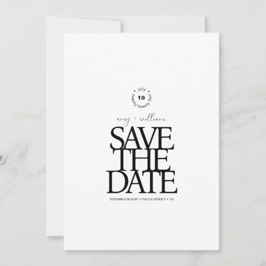 Eenvoudig chic · Stijlvol modern minimalistisch · Save The Date (Voorkant)