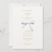 Eenvoudig chic & trendy lint | Gebroken witte brui Kaart (Voorkant)