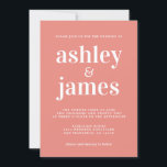 Eenvoudig Chic Typography Burnt Coral Wedding Kaart<br><div class="desc">Eenvoudige en chic bruiloft-uitnodiging is voorzien van een stijlvolle, elegante en moderne, witte typografie op een verbrande koraalachtergrond. Voeg gewoon je trouwgegevens toe. Exclusief voor u ontworpen door Happy Dolphin Studio. Neem contact met ons op via happydolphinstudio@outlook.com als je hulp of overeenkomende producten nodig hebt. We helpen je graag om...</div>