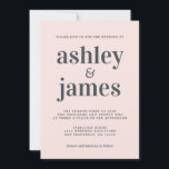 Eenvoudig Chic Typography Pastel Pink Wedding Kaart<br><div class="desc">Eenvoudige en chic bruiloft-uitnodigingen zijn niet-zwart, stijlvol, elegant en modern, op een pastelroze achtergrond. Voeg gewoon je trouwgegevens toe. Exclusief voor u ontworpen door Happy Dolphin Studio. Neem contact met ons op via happydolphinstudio@outlook.com als je hulp of overeenkomende producten nodig hebt. We helpen je graag om van je bruiloft de...</div>