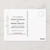 Eenvoudig chic Verloving Photo Weddenschap Save th Briefkaart (Achterkant)