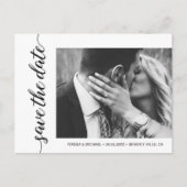 Eenvoudig chic Verloving Photo Weddenschap Save th Briefkaart (Voorkant)