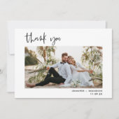 Eenvoudig chic Wedding Dank je foto Bedankkaart (Voorkant)