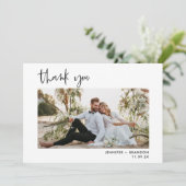 Eenvoudig chic Wedding Dank je foto Bedankkaart (Staand voorkant)
