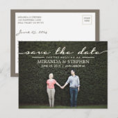 Eenvoudig Chic Wedding sparen de Datum Foto Briefk Aankondigingskaart (Voorkant / Achterkant)