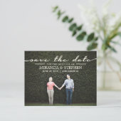 Eenvoudig Chic Wedding sparen de Datum Foto Briefk Aankondigingskaart (Staand voorkant)