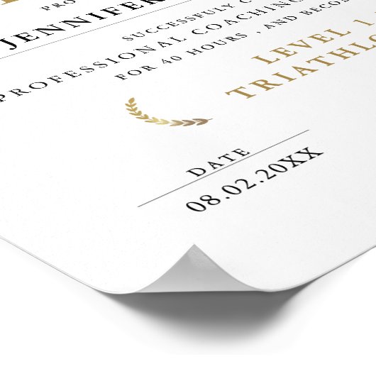 Eenvoudig Chic White Afstudeerder Diploma Gold Lau Poster (Hoek)