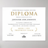 Eenvoudig Chic White Afstudeerder Diploma Gold Lau Poster (Voorkant)