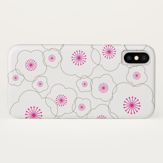 Eenvoudig Chic White Cherry Blossom Case-Mate iPhone Case (Achterkant (horizontaal))