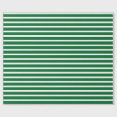 Eenvoudig Chic White Stripes Patroon op groen Cadeaupapier (Vlak)