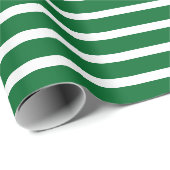 Eenvoudig Chic White Stripes Patroon op groen Cadeaupapier (Rol Hoek)
