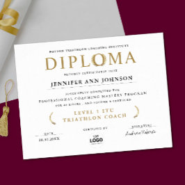 Eenvoudig Chic Witte Afstudeerdiploma Gouden Lauwe Poster