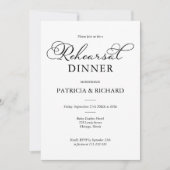 Eenvoudig chic zwart script repetitie diner kaart (Voorkant)