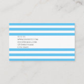 Eenvoudig Chick Blue Stripes Geometrisch Chique Visitekaartje (Achterkant)