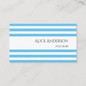 Eenvoudig Chick Blue Stripes Geometrisch Chique Visitekaartje (Voorkant)
