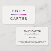 Eenvoudig chique bar accent visitekaartje (Voorkant / Achterkant)