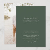 Eenvoudig Chique Donker Groen Kalligrafie Script B Kaart (Voorkant / Achterkant)