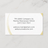 Eenvoudig Chique Elegant Modern Wit Goud Zwart Cus Visitekaartje (Achterkant)