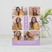 EENVOUDIG CHIQUE FOTOCOLLAGE AFSTUDEREN UITNODIGIN KAART (Staand voorkant)