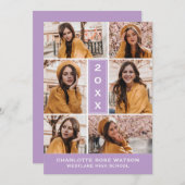 EENVOUDIG CHIQUE FOTOCOLLAGE AFSTUDEREN UITNODIGIN KAART (Voorkant / Achterkant)