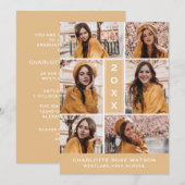 EENVOUDIG CHIQUE FOTOCOLLAGE AFSTUDEREN UITNODIGIN KAART (Voorkant / Achterkant)