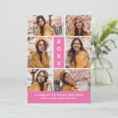 EENVOUDIG CHIQUE FOTOCOLLAGE AFSTUDEREN UITNODIGIN KAART (Staand voorkant)