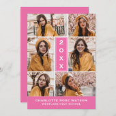 EENVOUDIG CHIQUE FOTOCOLLAGE AFSTUDEREN UITNODIGIN KAART (Voorkant / Achterkant)