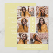 EENVOUDIG CHIQUE FOTOCOLLAGE AFSTUDEREN UITNODIGIN KAART (Voorkant / Achterkant)