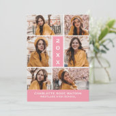 EENVOUDIG CHIQUE FOTOCOLLAGE AFSTUDEREN UITNODIGIN KAART (Staand voorkant)