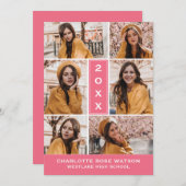 EENVOUDIG CHIQUE FOTOCOLLAGE AFSTUDEREN UITNODIGIN KAART (Voorkant / Achterkant)