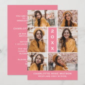 EENVOUDIG CHIQUE FOTOCOLLAGE AFSTUDEREN UITNODIGIN KAART (Voorkant / Achterkant)