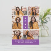 EENVOUDIG CHIQUE FOTOCOLLAGE AFSTUDEREN UITNODIGIN KAART (Staand voorkant)