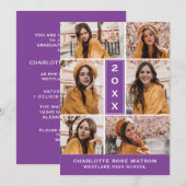 EENVOUDIG CHIQUE FOTOCOLLAGE AFSTUDEREN UITNODIGIN KAART (Voorkant / Achterkant)