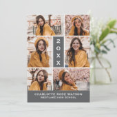 EENVOUDIG CHIQUE FOTOCOLLAGE AFSTUDEREN UITNODIGIN KAART (Staand voorkant)